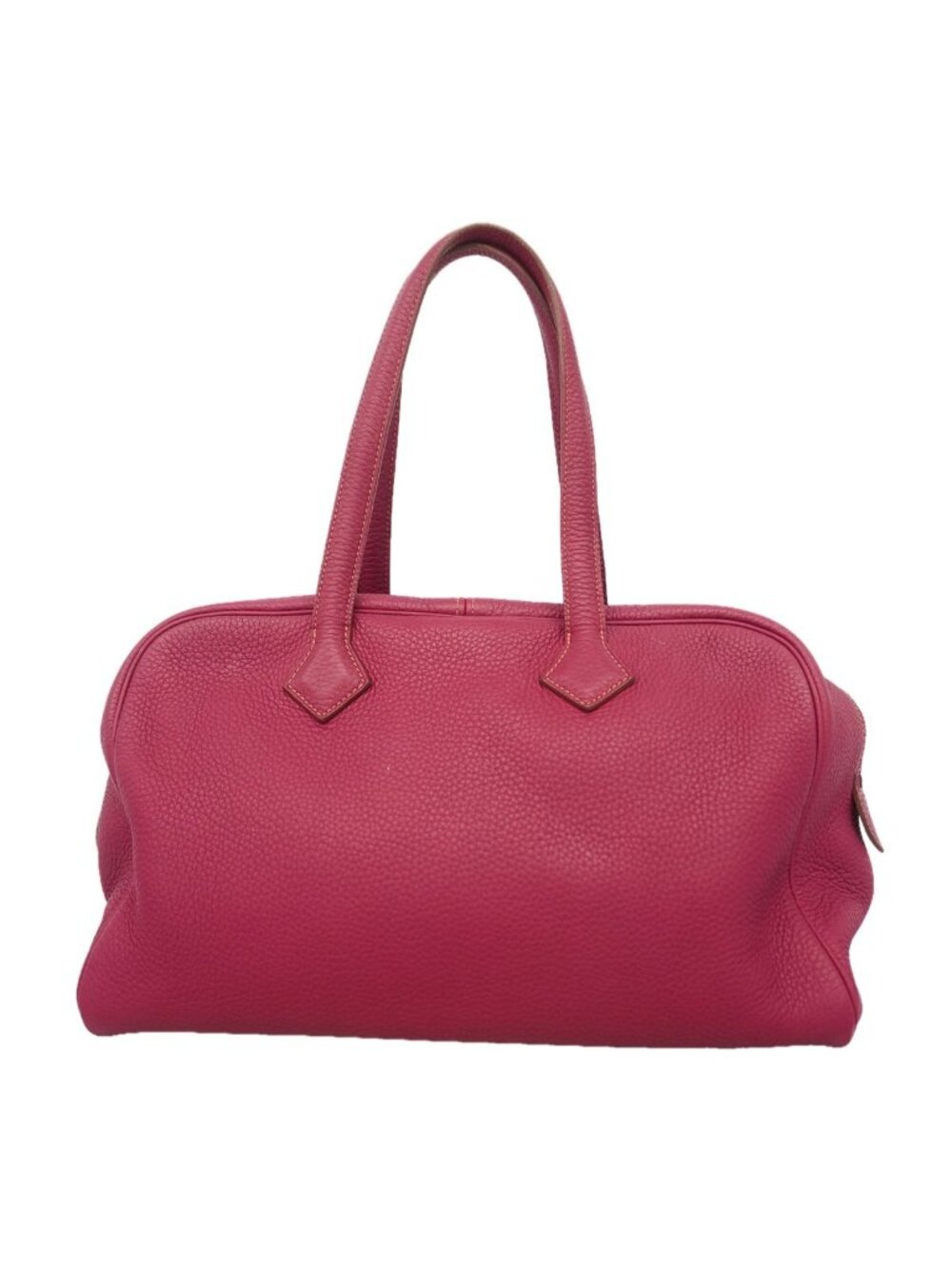 Hermes Handbag Victoria 35 Taurillon Clemence Ruby Silver